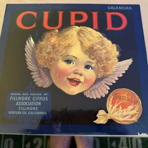 Authentic Citrus Farm Crate Label Cupid Sunkist